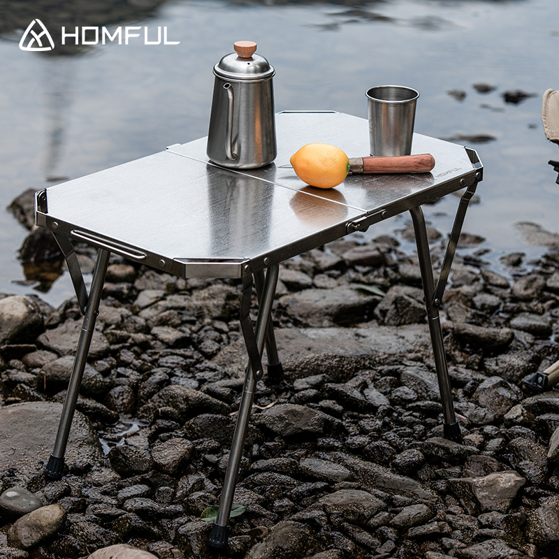 Outdoor Furniture Usa - HOMFUL Outdoor camping folding table, portable