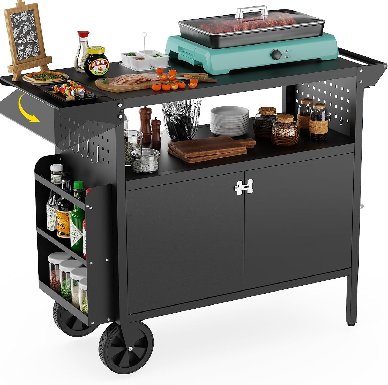 Outdoor Furniture Usa - Outdoor Grill Cart Table With Storage