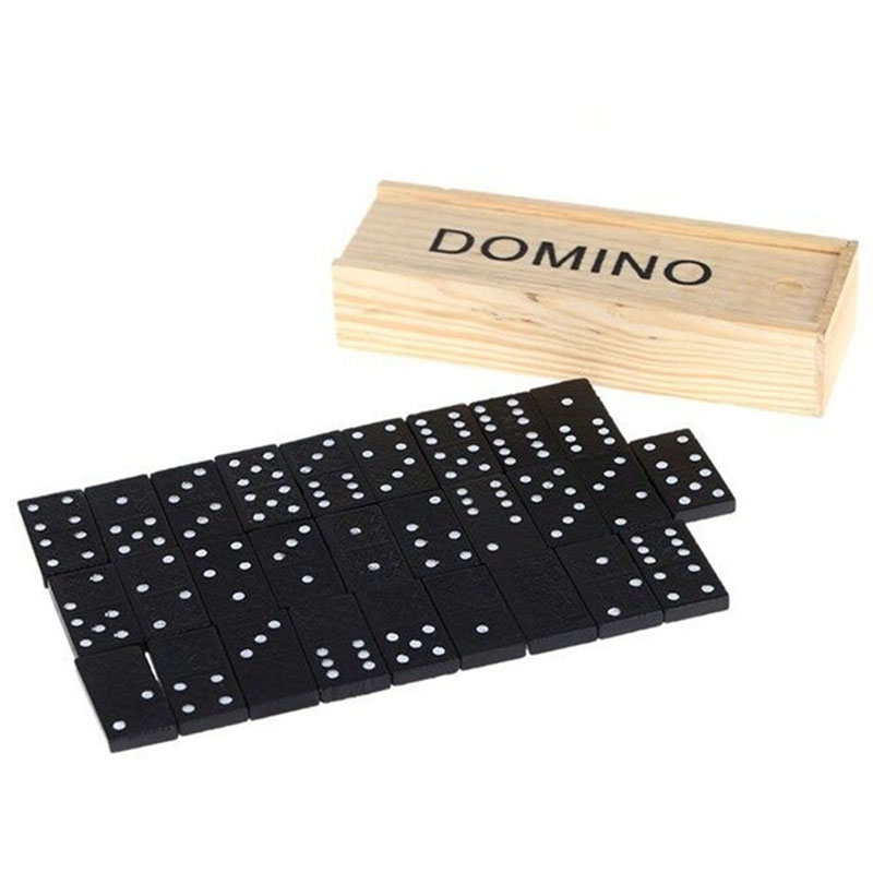Outdoor Furniture Australia - 28pcs/Set Wooden Domino Board Games Table