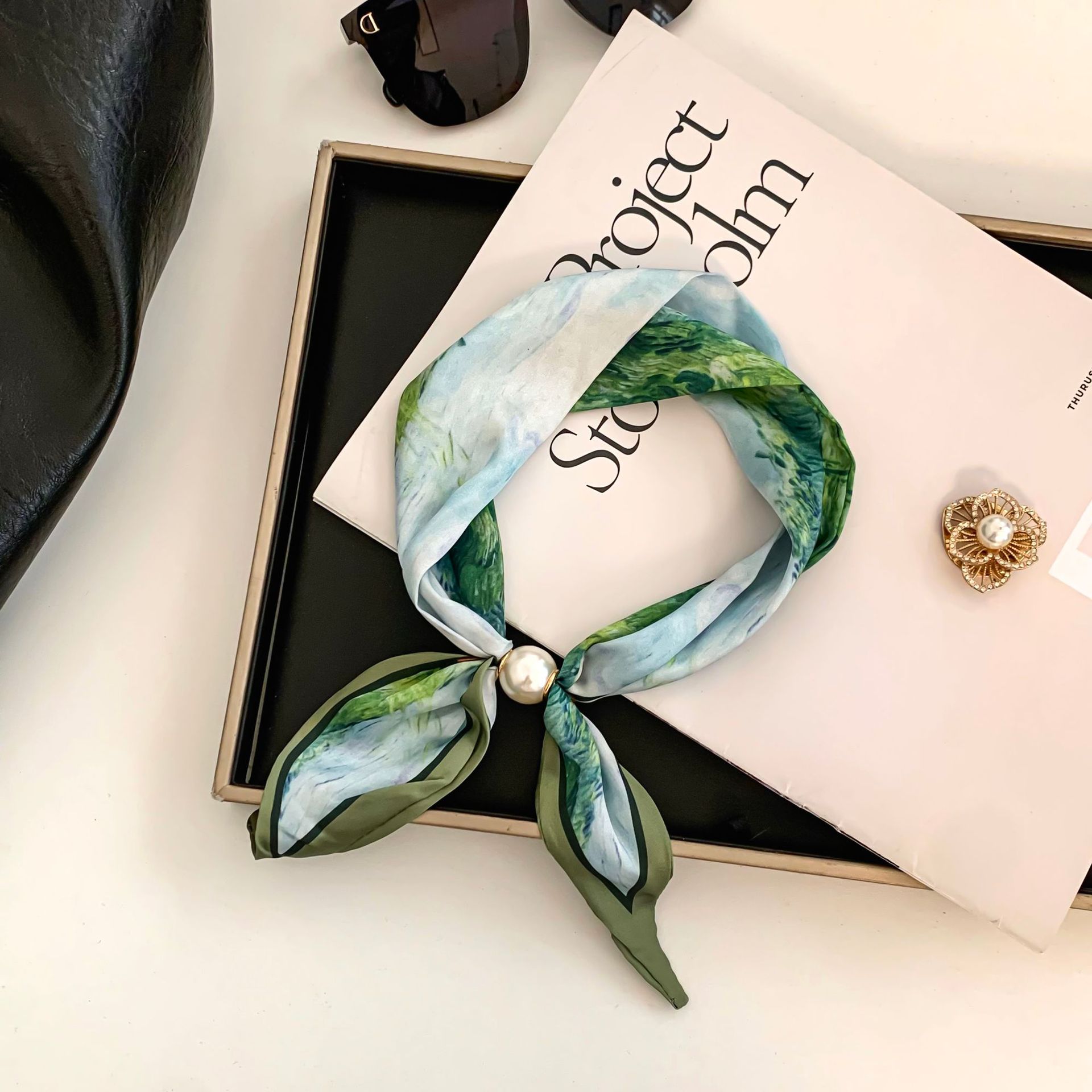 Outdoor Furniture Decor - Cashew Flower Silk Scarf Effortless Collarbone