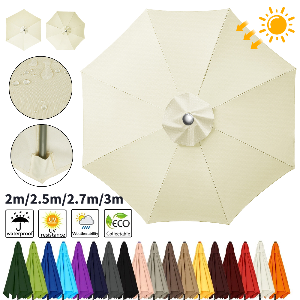 Outdoor Furniture With Umbrella - Waterproof Replacement Umbrella Cloth 6Ribs/8Ribs Parasol