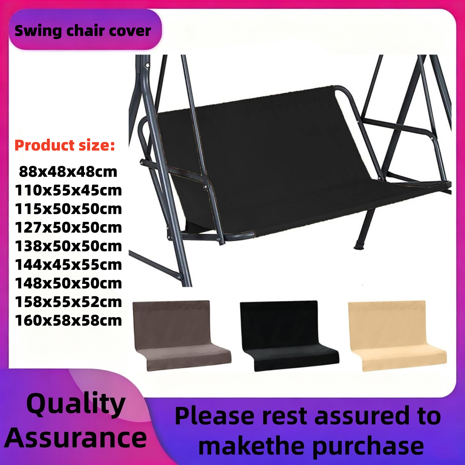 Outdoor Furniture Cover Waterproof - 2 3 Seater Waterproof Swing Seat