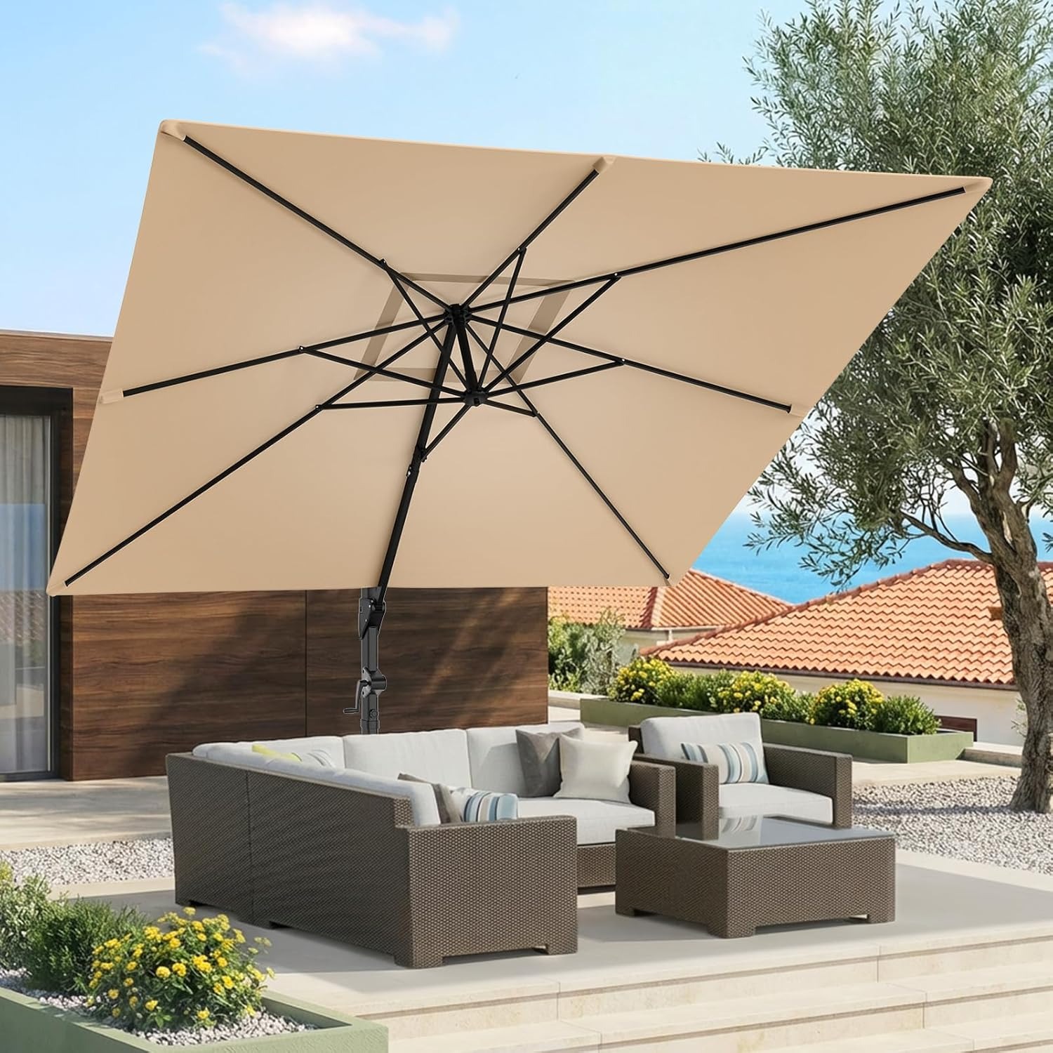 10x10 FT Cantilever Patio Umbr - Outdoor Furniture With Umbrella review and price