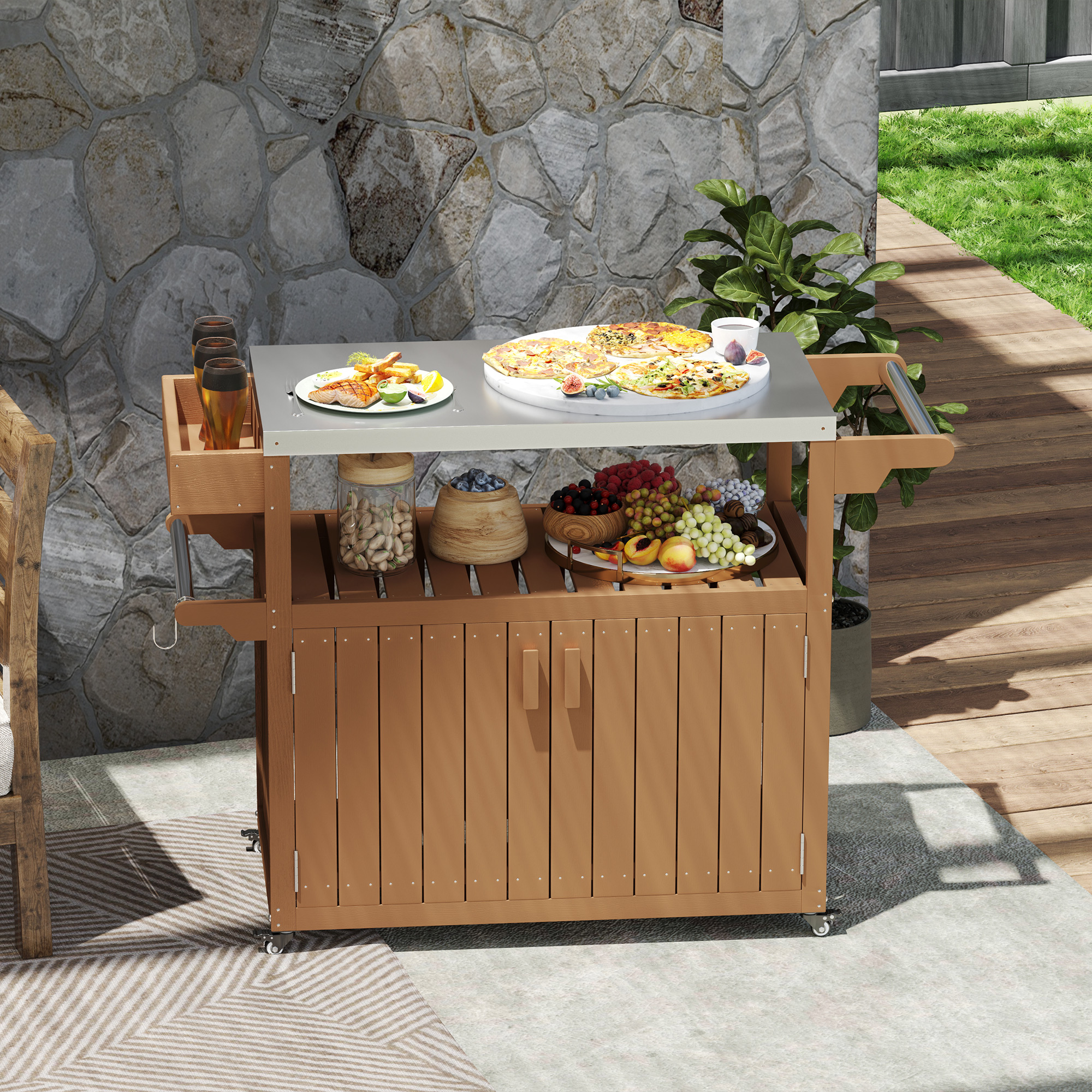 Outdoor Bar Cart with Storage, - Outdoor Furniture Kitchener review and price