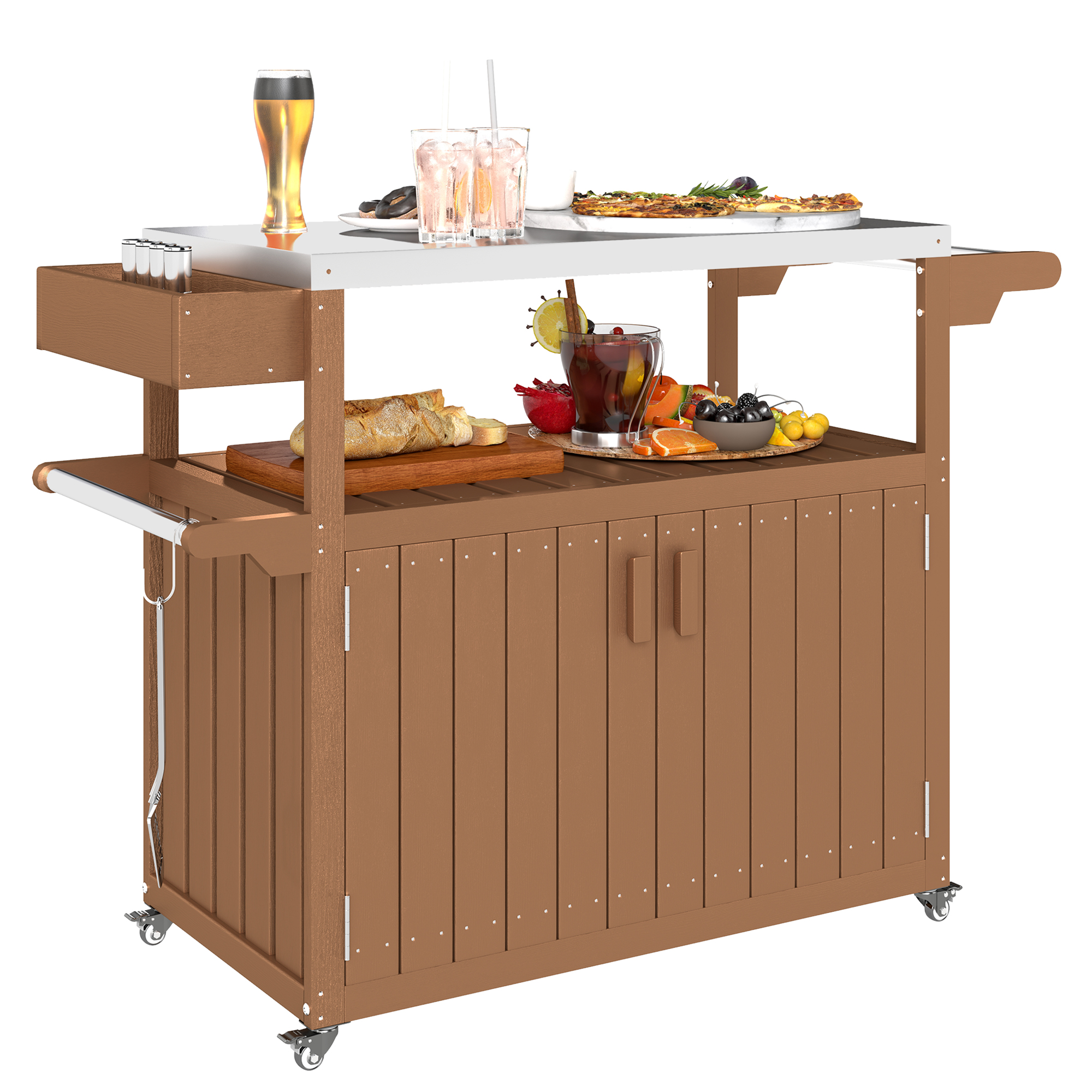 Outdoor Bar Cart with Storage, - Outdoor Furniture Kitchener review and price