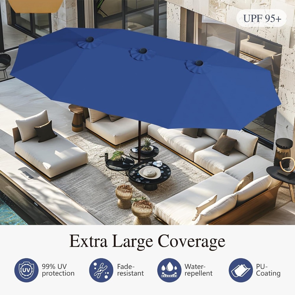 15ft Extra Large Rectangular M - Outdoor Furniture With Umbrella review and price