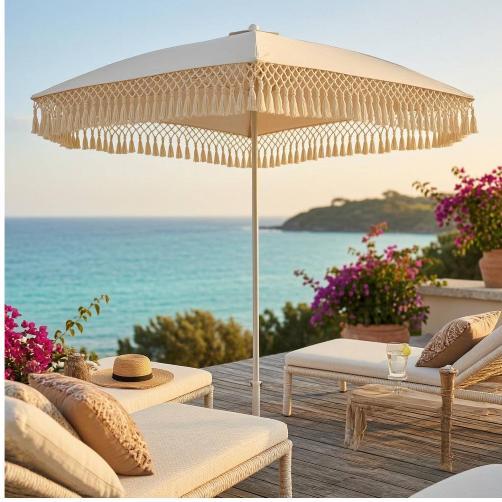 Mesh Fringe Sunshade Umbrella  - Outdoor Furniture With Umbrella review and price