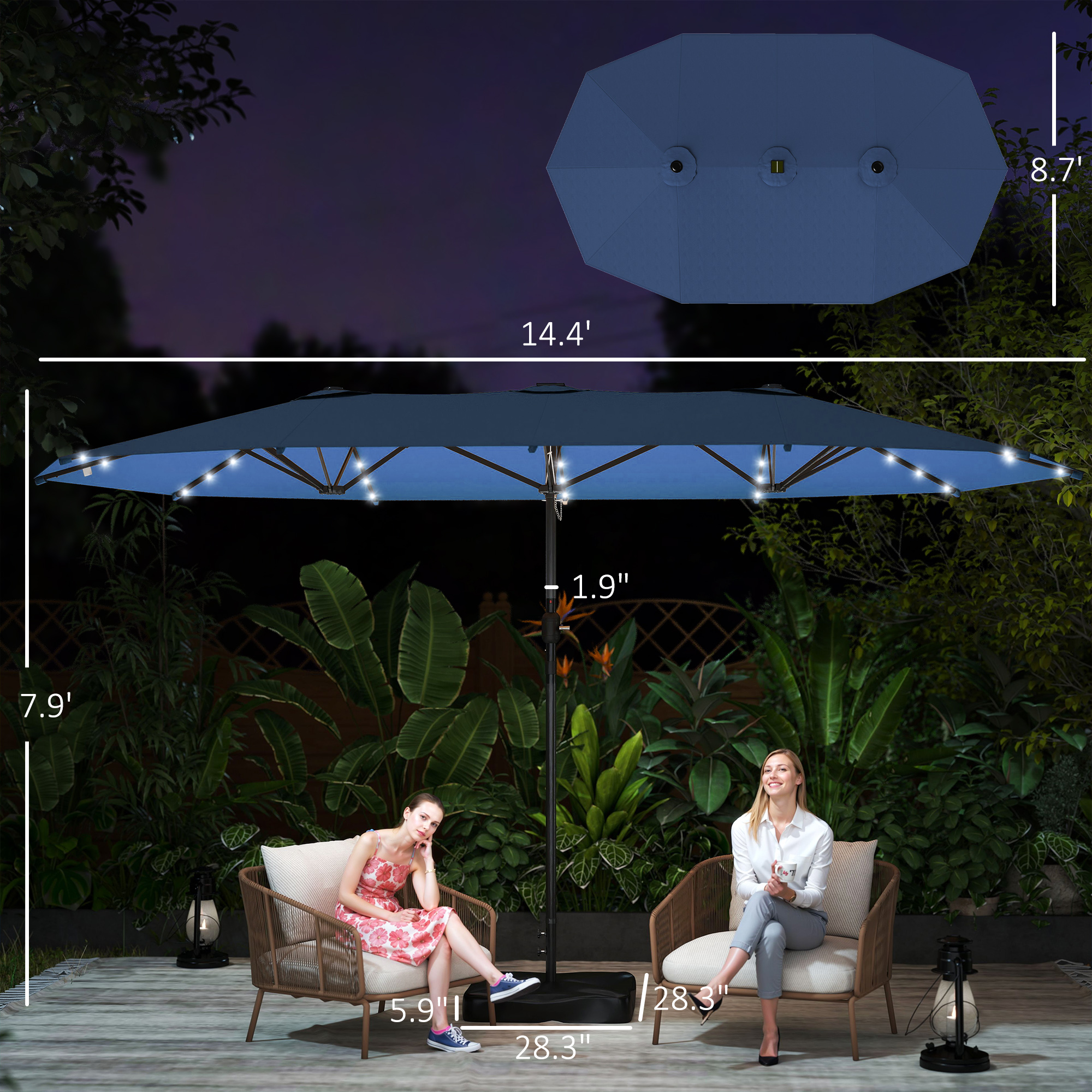 Double-Sided Sun Umbrella, Out - Outdoor Furniture With Umbrella review and price