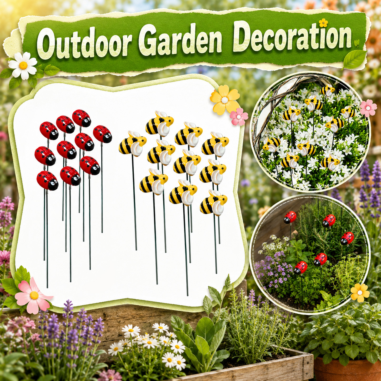 10pcs Ladybugs Design Outdoor  - Outdoor Furniture Decor review and price