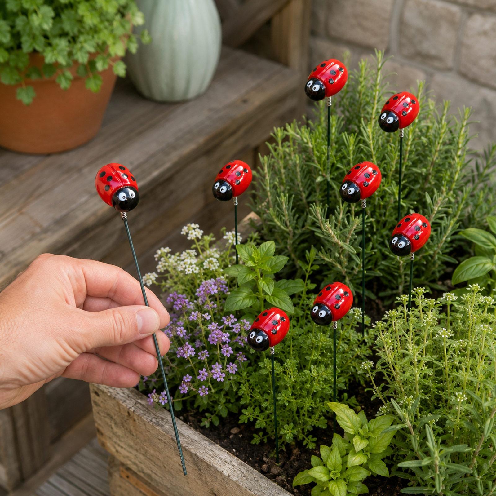 10pcs Ladybugs Design Outdoor  - Outdoor Furniture Decor review and price