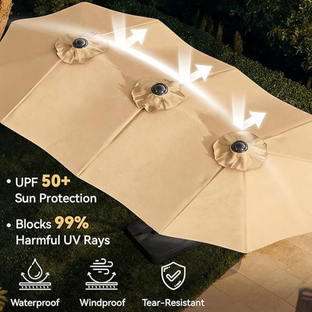 15ft Patio Umbrella with Base  - Outdoor Furniture With Umbrella review and price