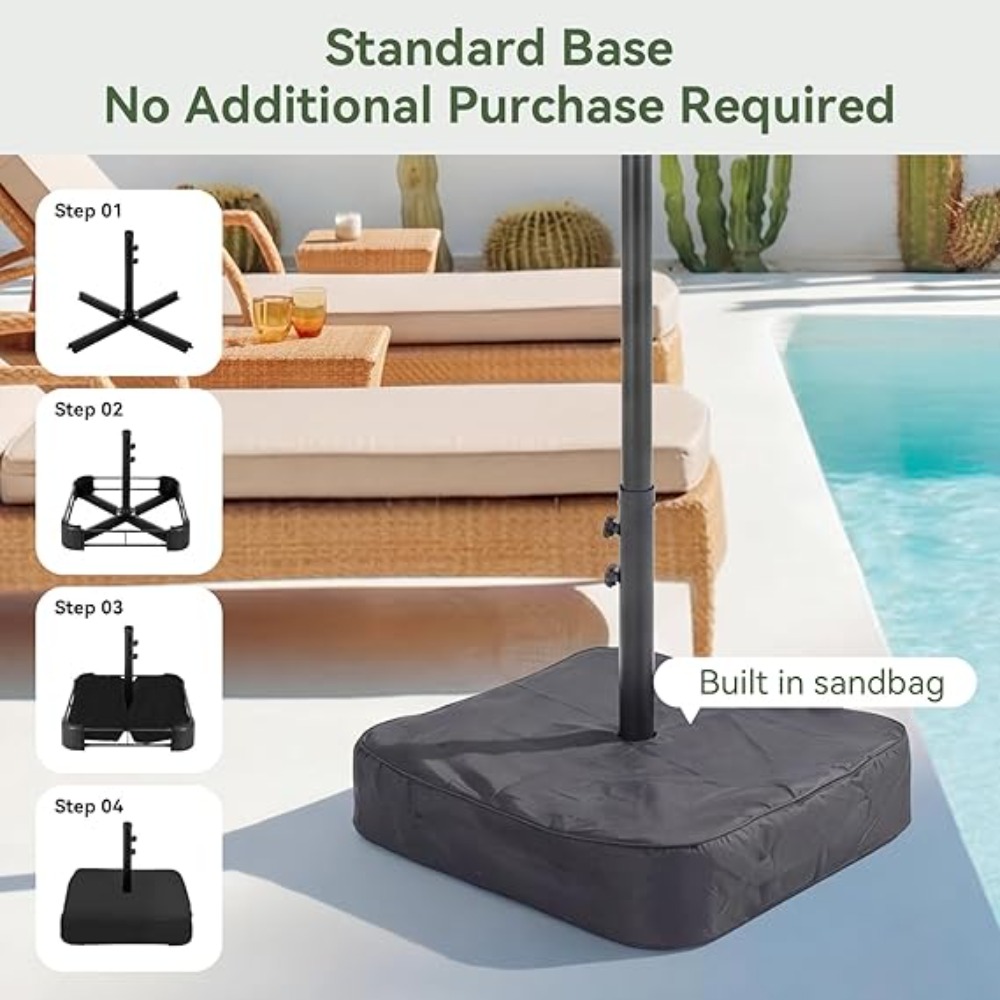 15ft Patio Umbrella with Base  - Outdoor Furniture With Umbrella review and price