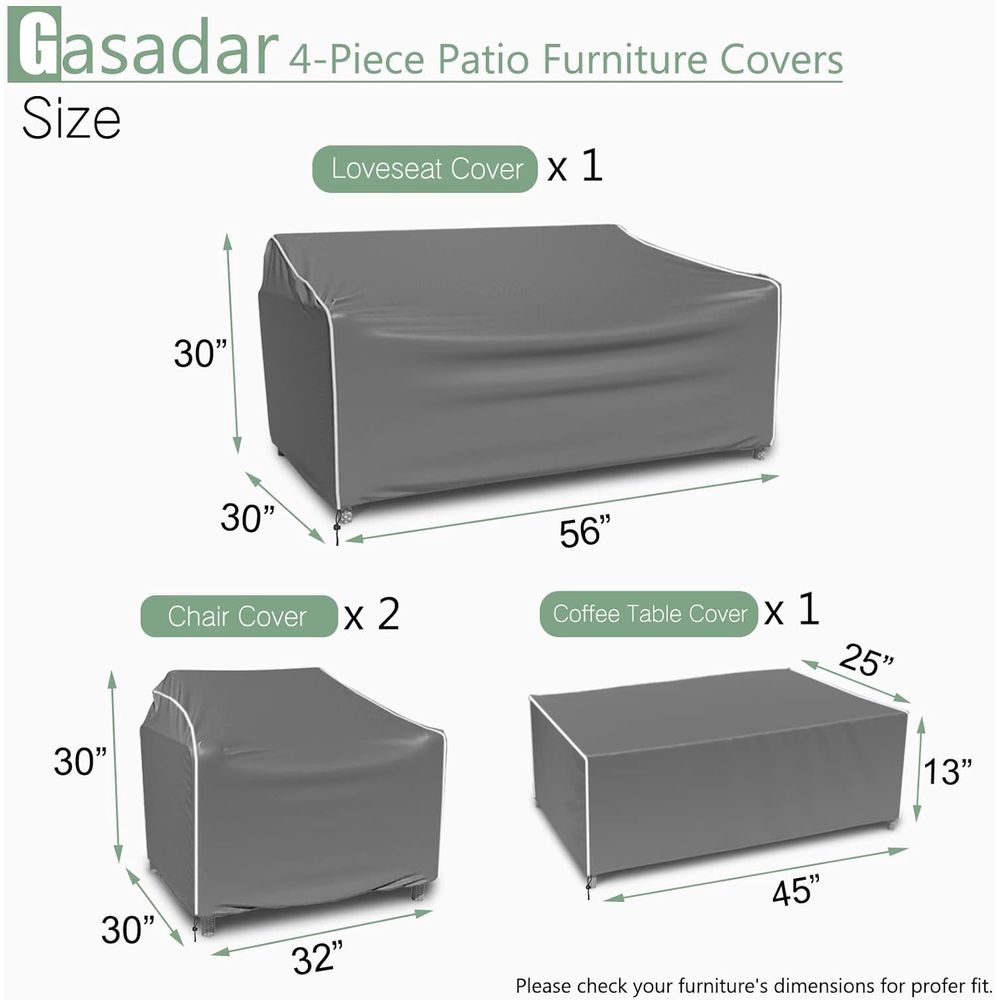 Patio Furniture Covers, 4-Piec - Outdoor Furniture Cover Waterproof review and price