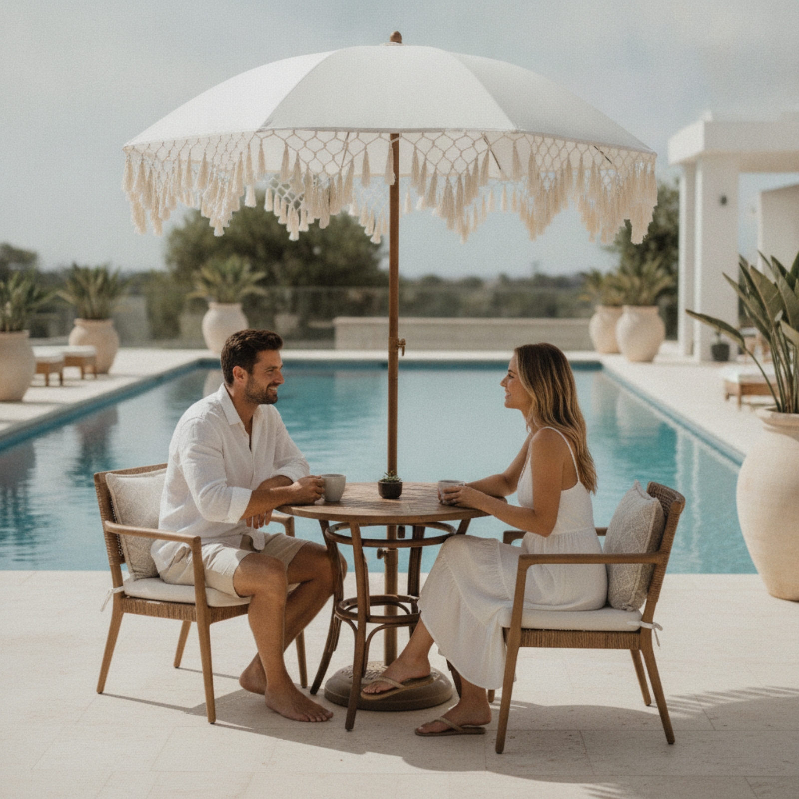 Boho Outdoor Umbrella with Tas - Outdoor Furniture With Umbrella review and price