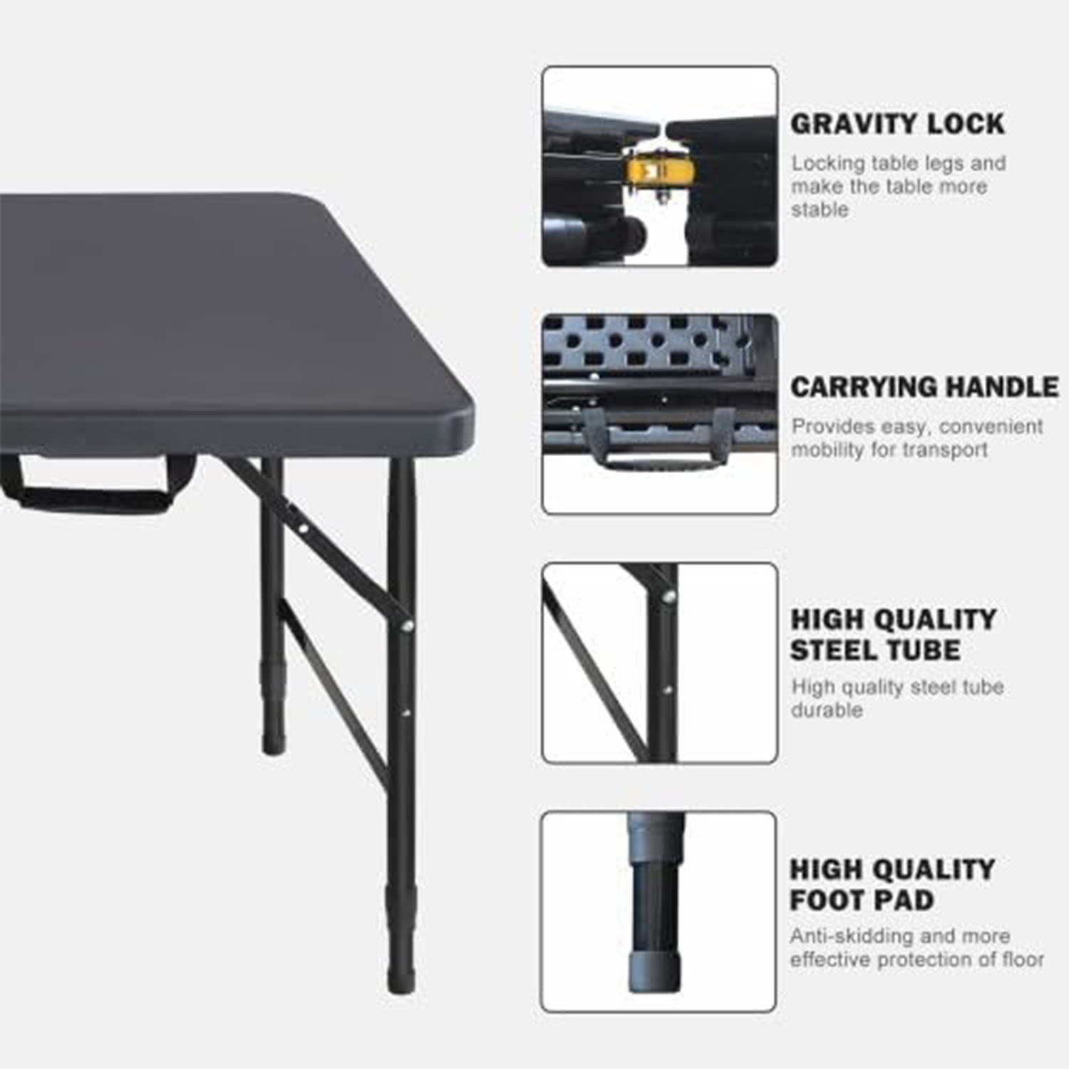 Folding Table 4ft Height Adjus - Outdoor Furniture Usa review and price
