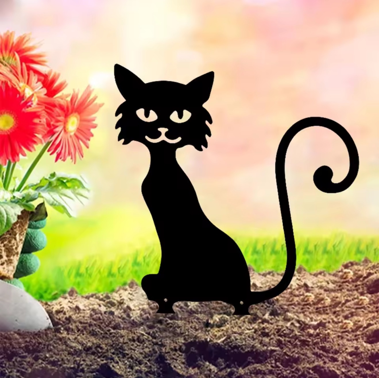 Charming Black Furry Kitten Me - Outdoor Furniture Decor review and price