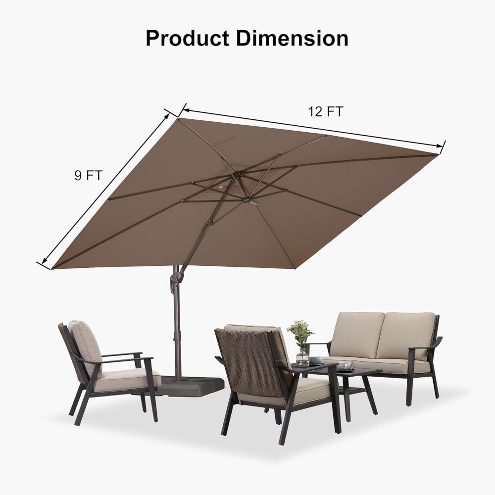 Rectangle Cantilever Patio Umb - Outdoor Furniture With Umbrella review and price