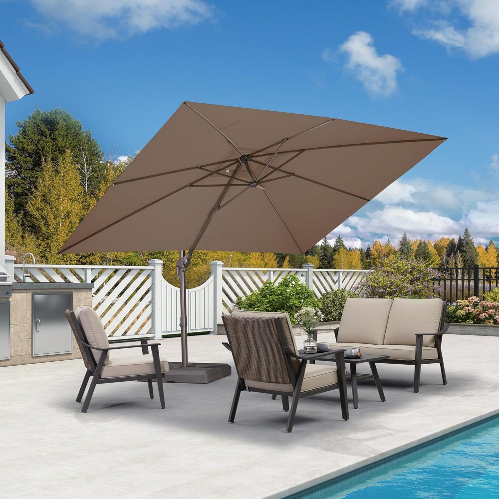 Rectangle Cantilever Patio Umb - Outdoor Furniture With Umbrella review and price